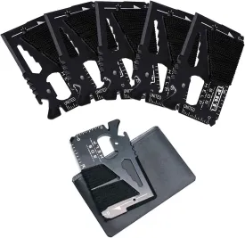 14 in 1 Beer Opener Survival Card Tool,Credit Card Sized Wallet Multitools Gift for Men & Gadgets Tactical Survival Tools (5 PCS)