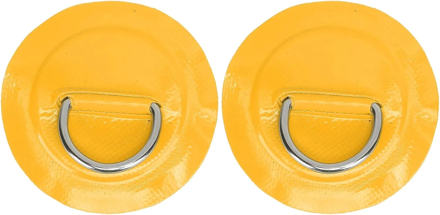 2 Pcs Inflatable Boat DRing Pad Patch PVC Sturdy Marine Stainless Steel Fixed Buckle for Kayak Canoe Rafting Accessories