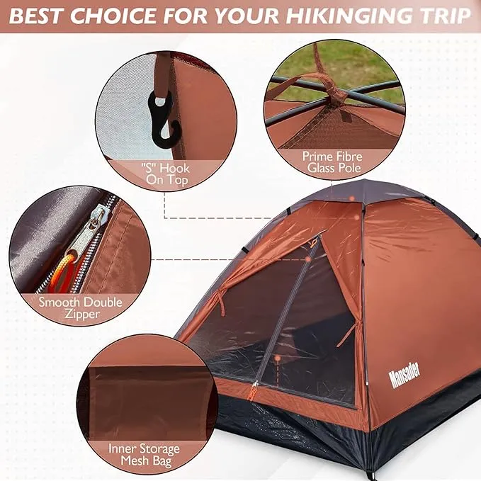 2 Person Camping Dome Tent,Waterproof Lightweight Portable Tents for Outdoor Camping Hiking Travel