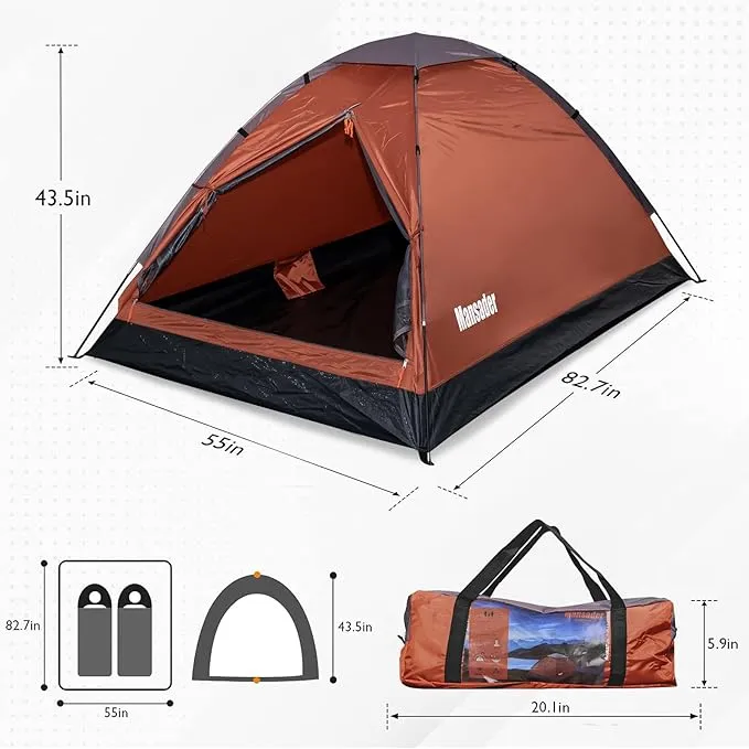 2 Person Camping Dome Tent,Waterproof Lightweight Portable Tents for Outdoor Camping Hiking Travel