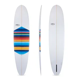 8' Ultimate Longboard Surfboard with Mexican Blanket Inlay (Poly)