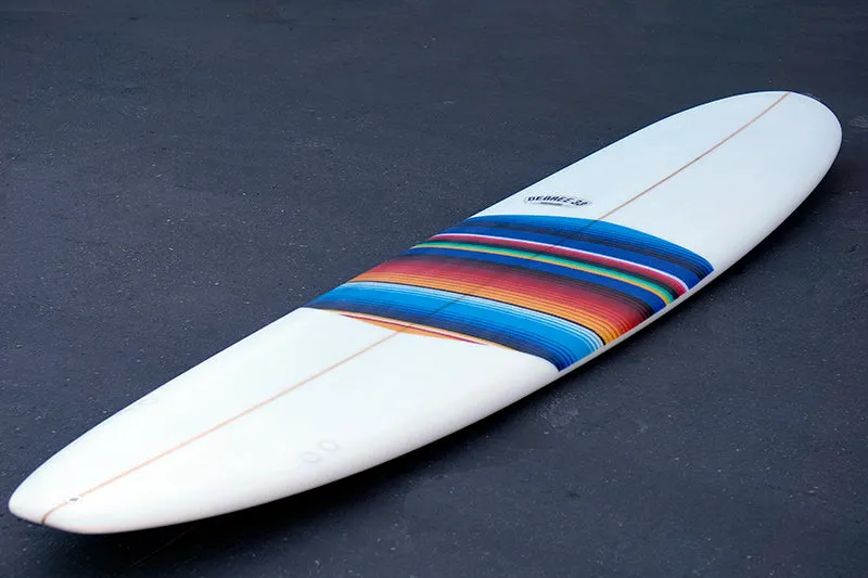 8' Ultimate Longboard Surfboard with Mexican Blanket Inlay (Poly)