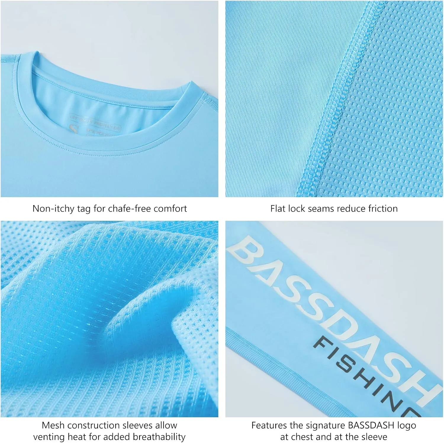 BASSDASH Womens UPF 50  UV Sun Protection Long Sleeve Shirts Quick Dry T-Shirt for Fishing Hiking Kayaking