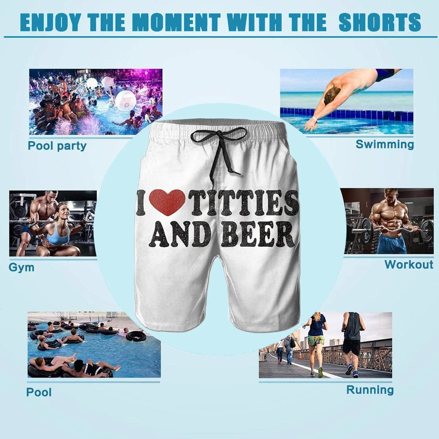 BBggyh Mens Swim Trunks Quick Dry Mens Swim Shorts Beach Swimwear Board Shorts with Mesh Lining