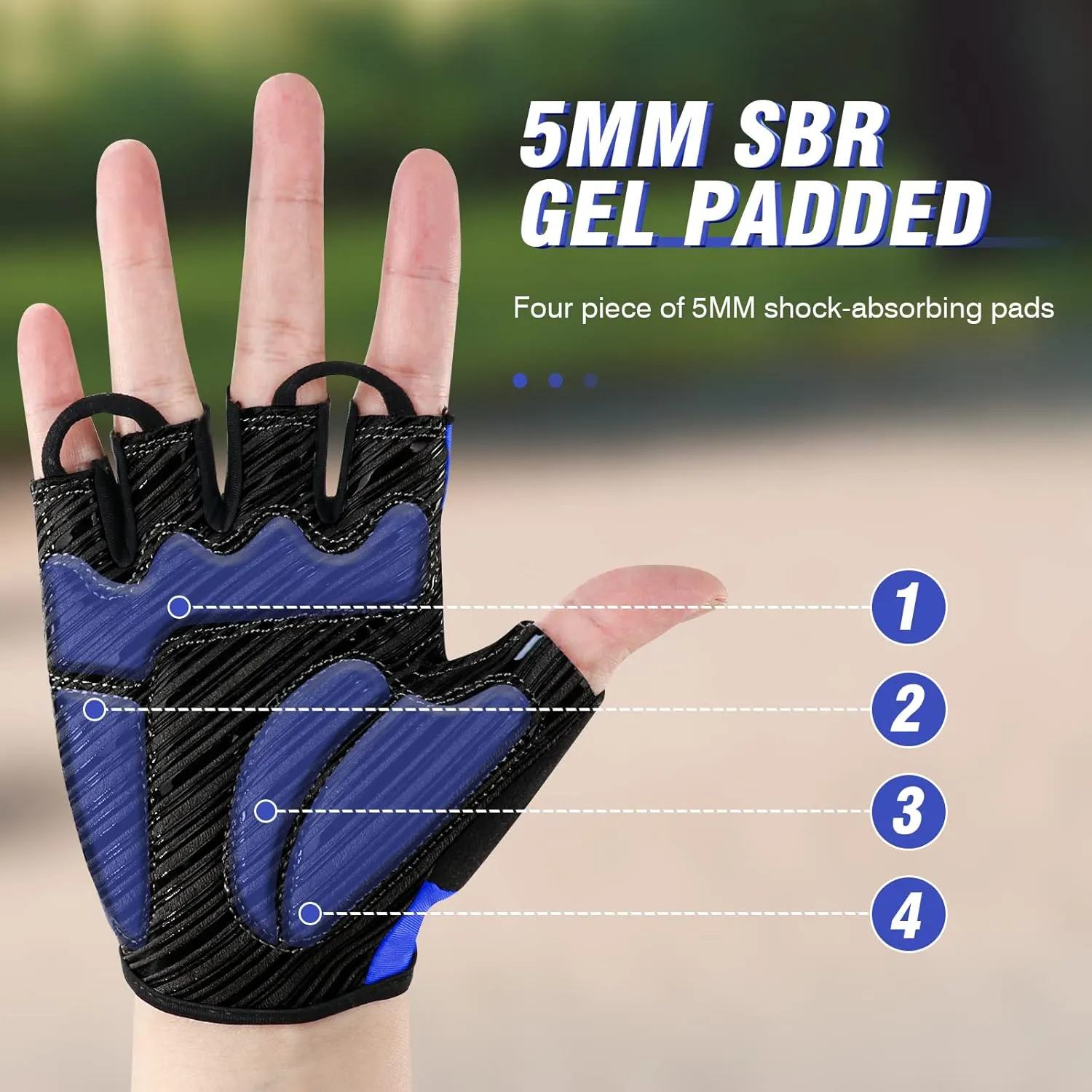 Bike Gloves Cycling Gloves Biking Gloves for Men Women with Anti-Slip Shock-Absorbing Pad,Light Weight,Nice Fit,Half Finger Bicycle Gloves
