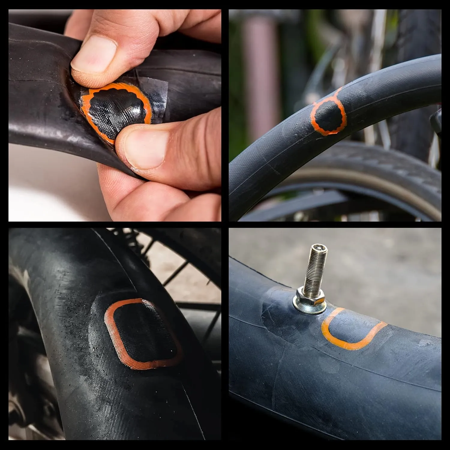 Bike Tire Repair Kit, Bycicle Inner Tube Puncture Patch Kits, Vulcanizing Patches,Glueless Patchs,Lever for Motorcycle BMX Cycling MTB Road Mountain Bicycle