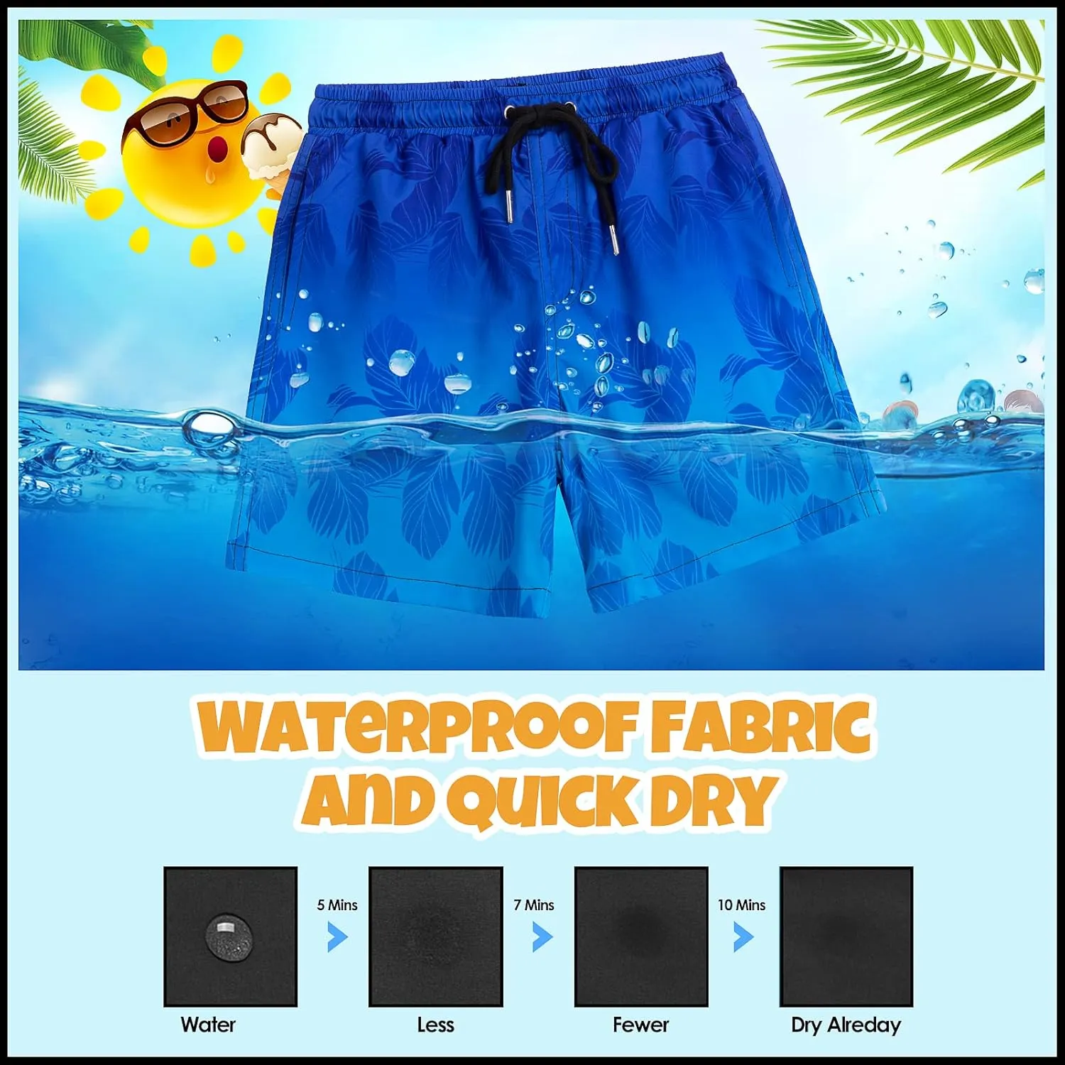 Boys Swim Trunks Bathing Suit Swim Shorts with Boxer Brief Liner Quick Dry Beach Swimsuit Compression