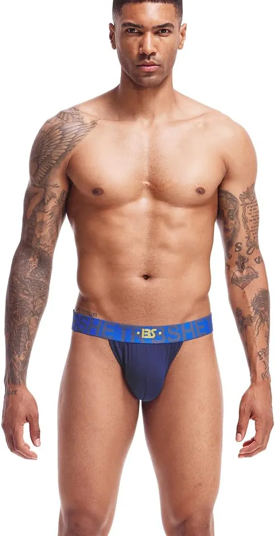 BSHETR Men's Jockstraps Athletic Supporters 5-Pack Ultra Soft Daily Sports Underwear