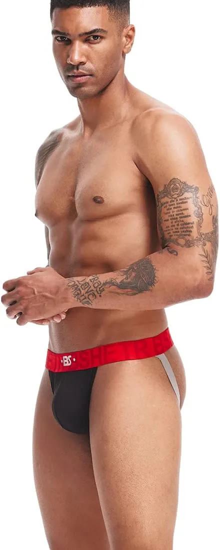 BSHETR Men's Jockstraps Athletic Supporters 5-Pack Ultra Soft Daily Sports Underwear