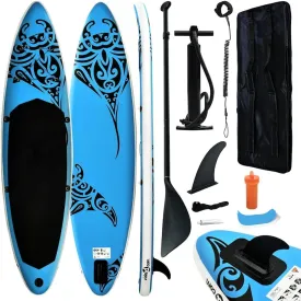 Enjoy Water Adventures with Inflatable Stand Up Paddleboard Set, Stable Ride, PVC and EVA Construction, One Adult, Blue