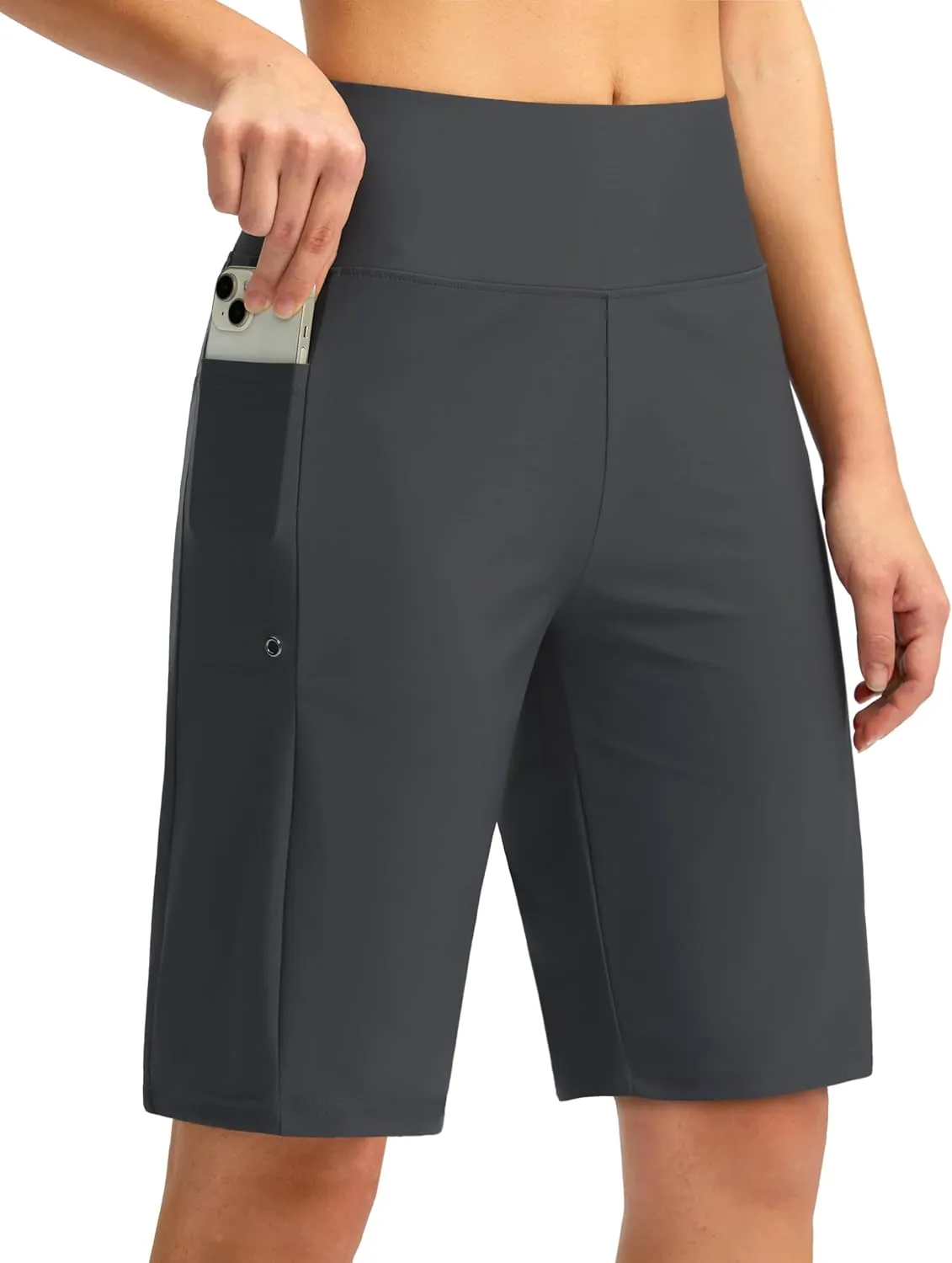 G Gradual Women's 11" Long Swim Board Shorts High Waisted Knee Length Beach Swimming Shorts for Women with Pockets Liner