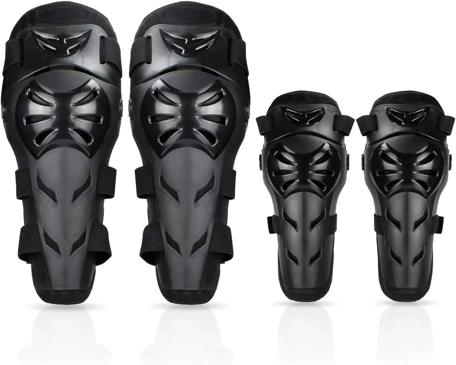 Gute Knee Pads Elbow Pads 4Pcs - 2 in 1 Protective Elbow Guard/Knee and Shin Guards, Motorcycle Gear Set with Adjustable Knee Cap Pads Protector for Motocross ATV Skating
