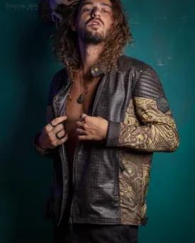 Jacket Men ENKI / Waterproof / Fake Leather - PSYGALAK Stars