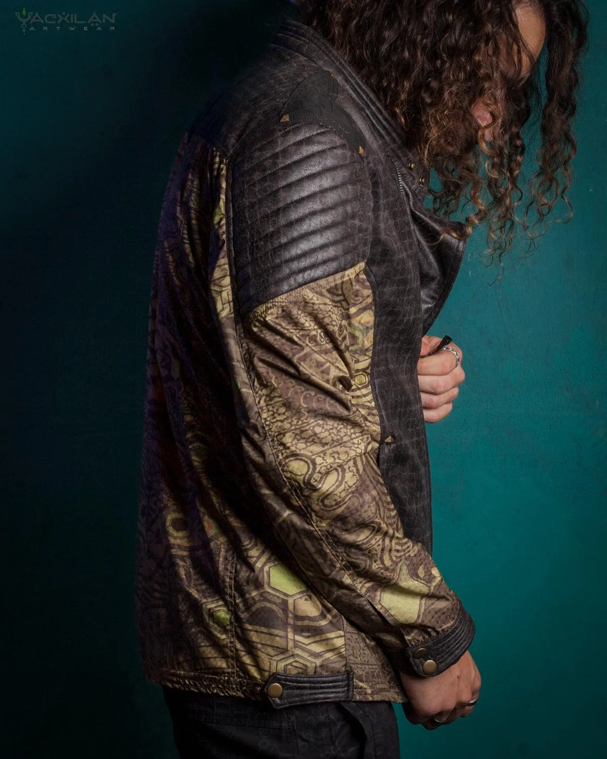 Jacket Men ENKI / Waterproof / Fake Leather - PSYGALAK Stars