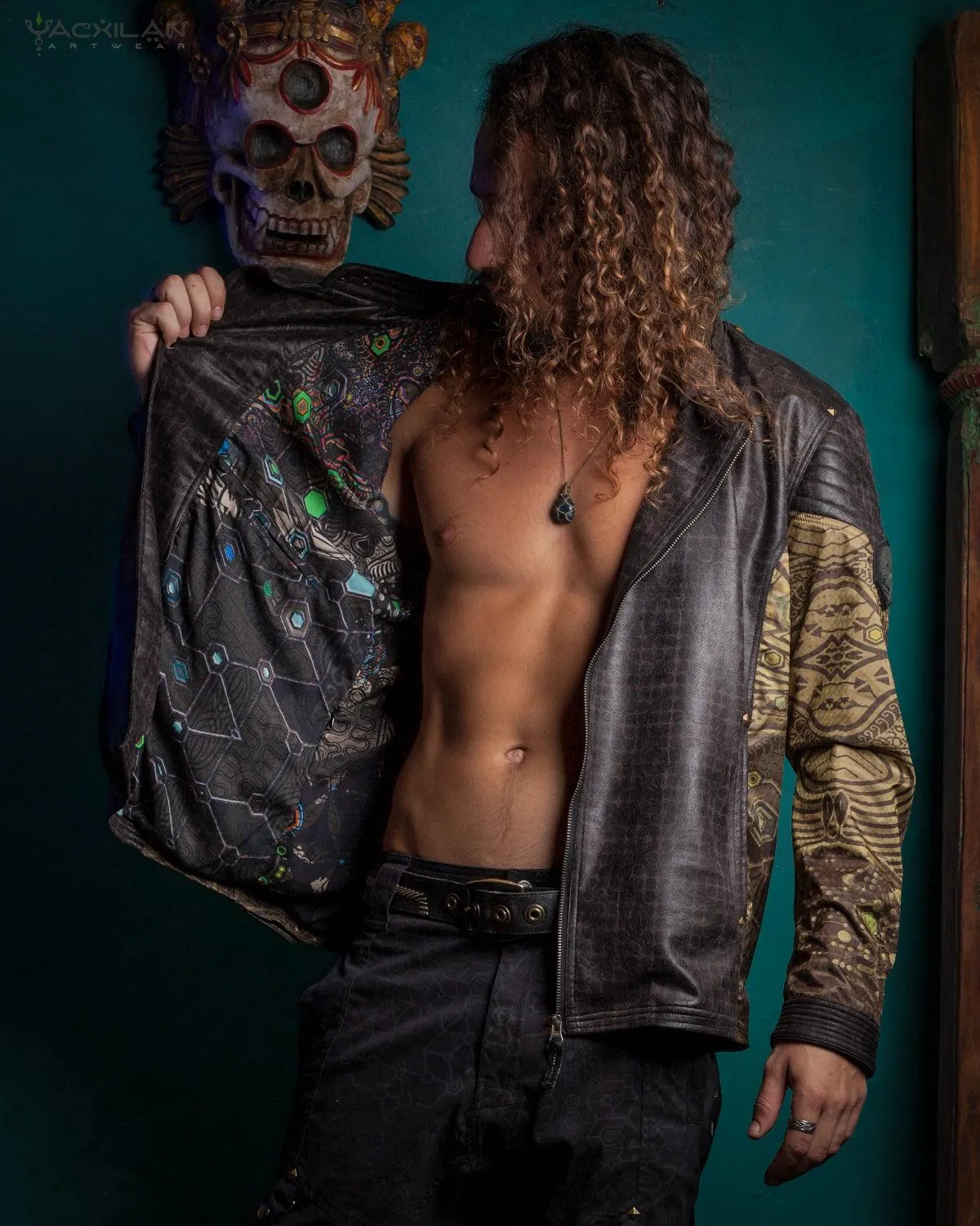 Jacket Men ENKI / Waterproof / Fake Leather - PSYGALAK Stars