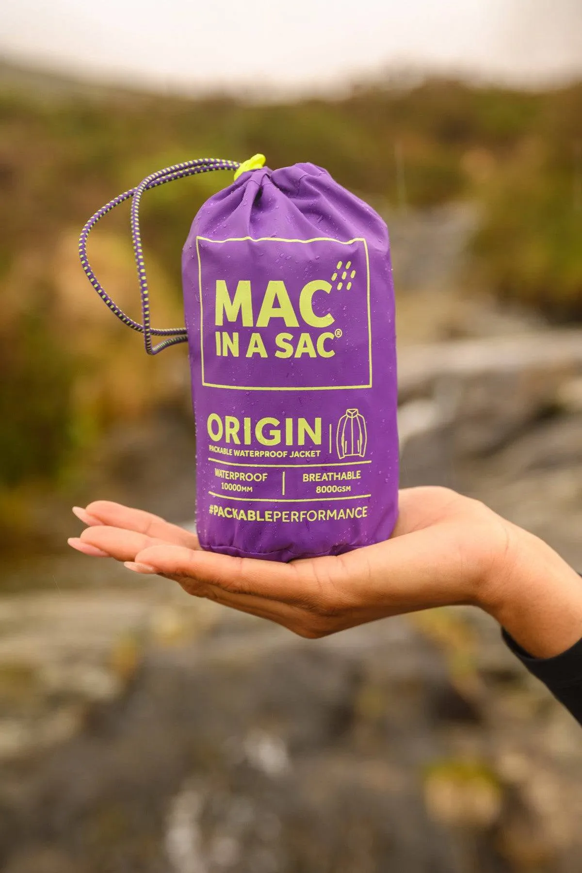 Mac in a Sac Adults Waterproof Breathable Windproof Unisex Origin Packable Jacket-PURPLE