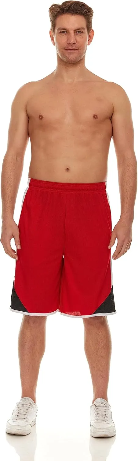 Mens Basketball Shorts with Pockets, Active Athletic Performance Gym Workout Shorts for Men Workout Shorts, 4 Pack