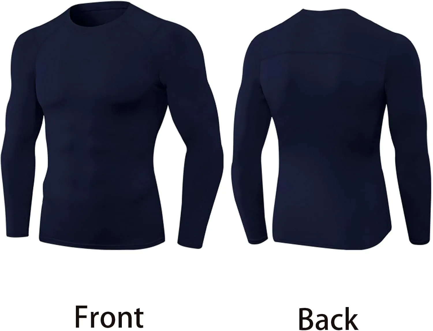 Men's Compression Shirt Long Sleeve Cool Dry Workout Athletic Base Layer Undershirts for Running Basketball Cycling