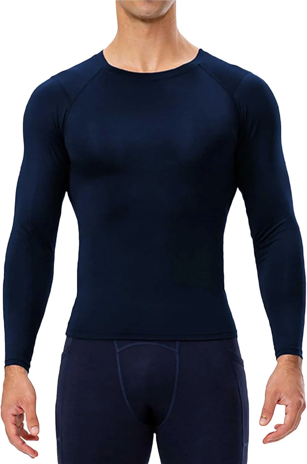 Men's Compression Shirt Long Sleeve Cool Dry Workout Athletic Base Layer Undershirts for Running Basketball Cycling