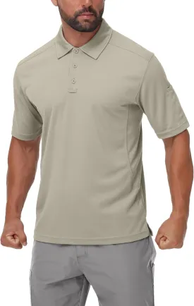 Mens Polo Shirts Tactical Short Sleeve Quick Dry Performance Shirt Golf Casual Hiking Work Utility