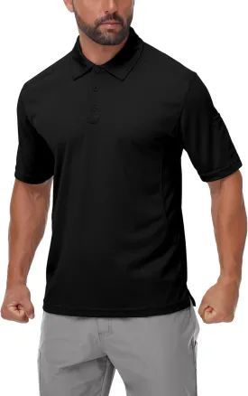 Mens Polo Shirts Tactical Short Sleeve Quick Dry Performance Shirt Golf Casual Hiking Work Utility
