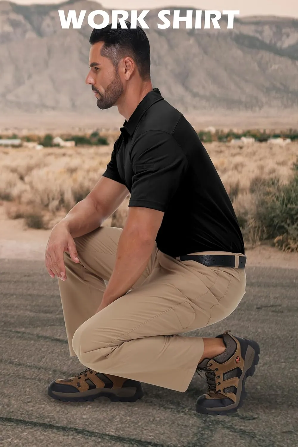 Mens Polo Shirts Tactical Short Sleeve Quick Dry Performance Shirt Golf Casual Hiking Work Utility