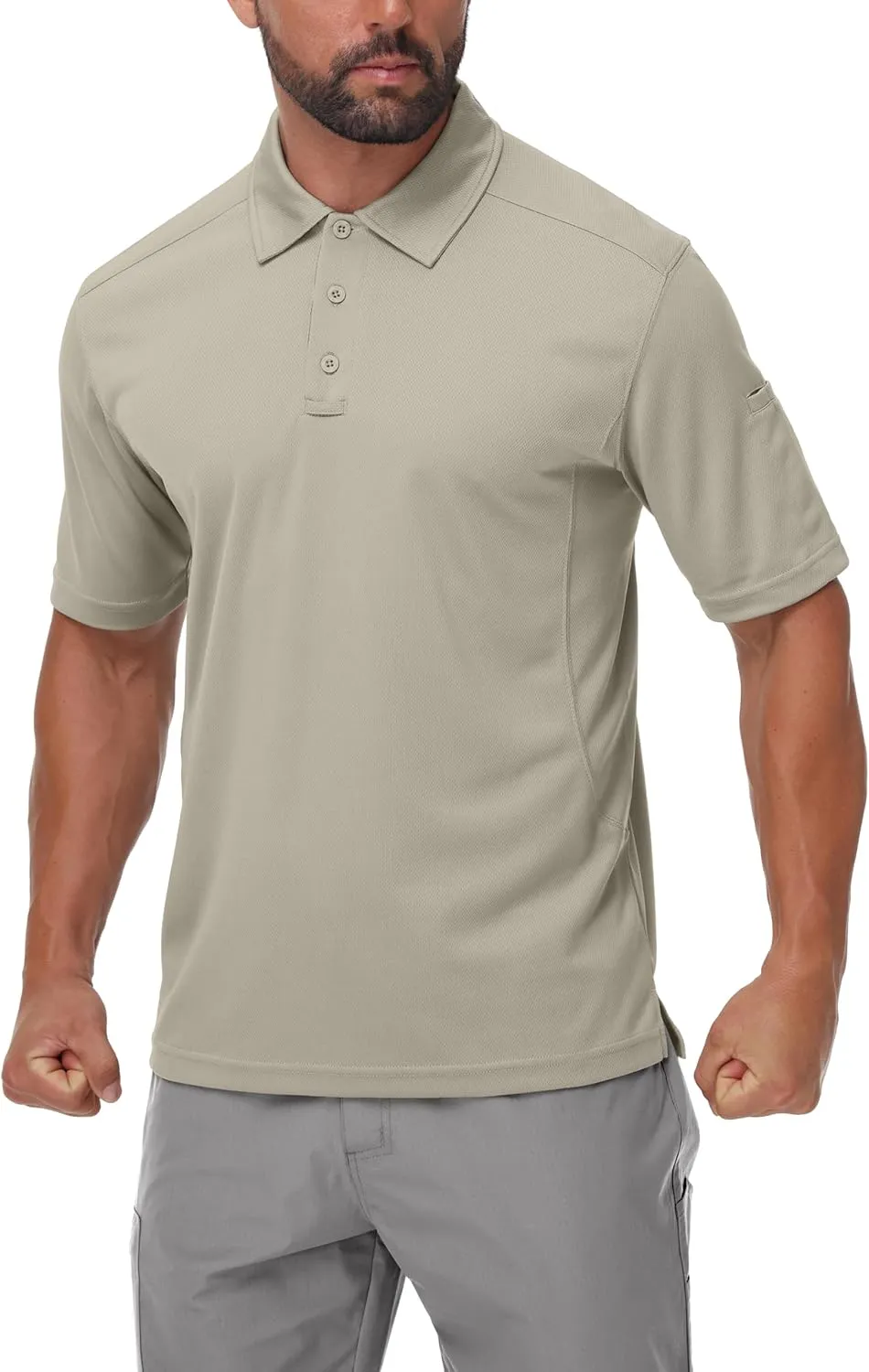Mens Polo Shirts Tactical Short Sleeve Quick Dry Performance Shirt Golf Casual Hiking Work Utility