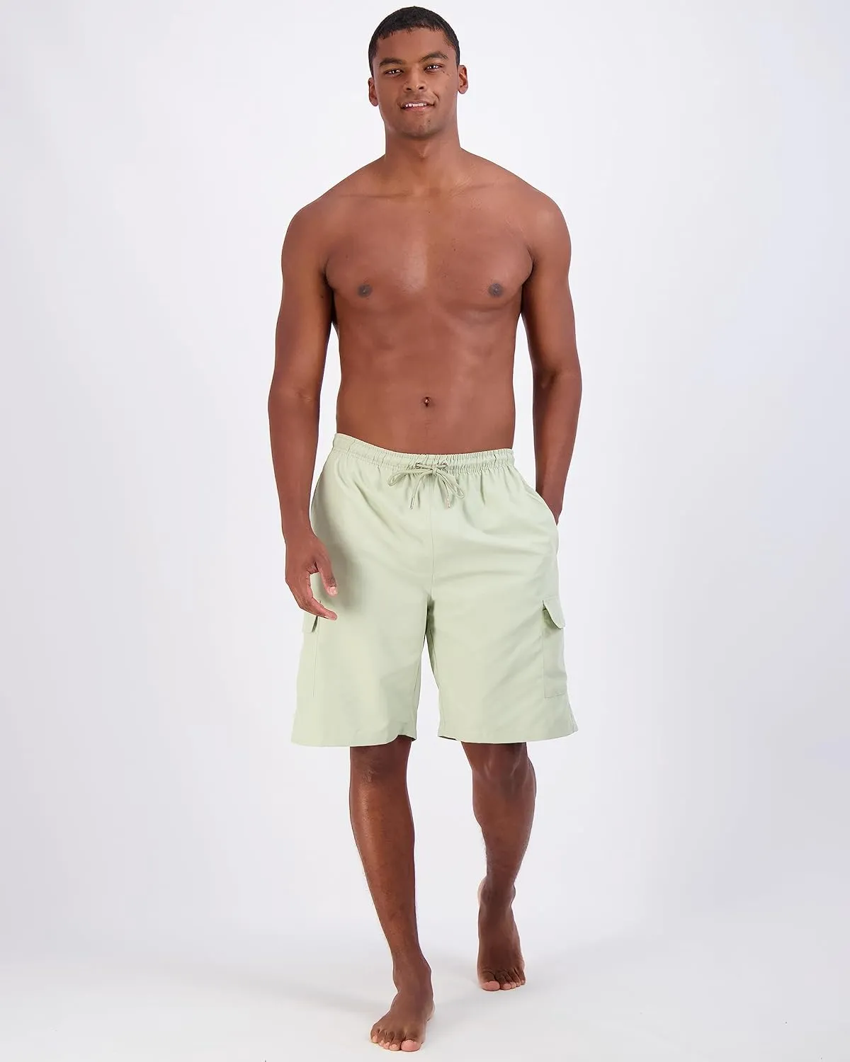 Real Essentials 3 Pack: Men's Swim Trunks with Cargo Pockets & Mesh Lining (Available in Big & Tall)