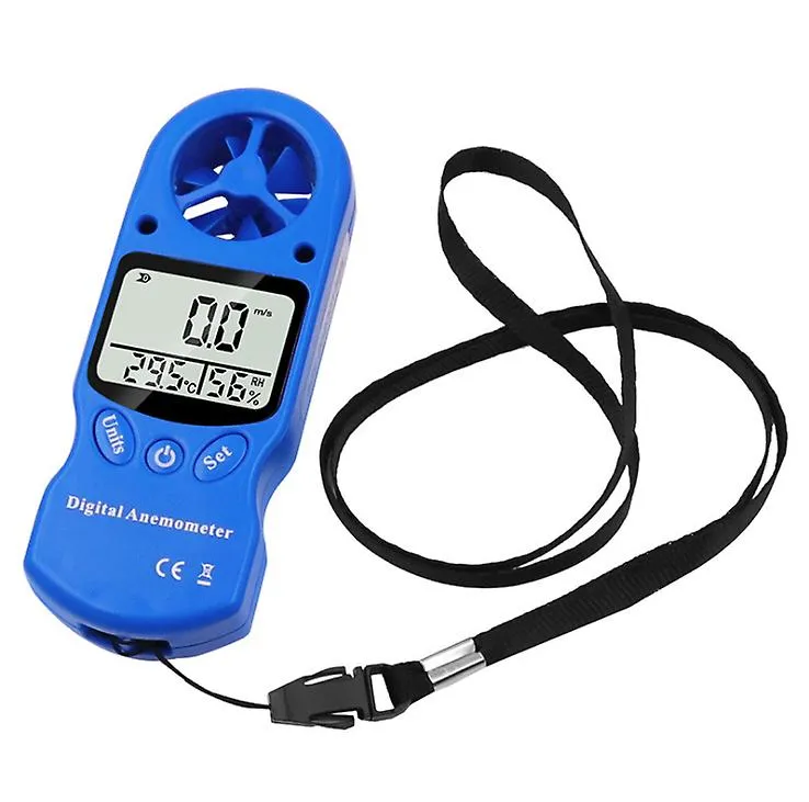 red Mini handheld anemometer, thermometer and hygrometer, LCD digital screen display AZ16060