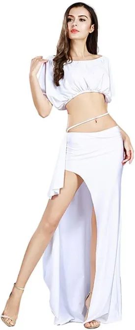 ROYAL SMEELA Belly Dancer Costumes for Women Belly Dance Skirt Slit Bat Sleeve Belly Dance Top Belly Dancing Outfit Carnival