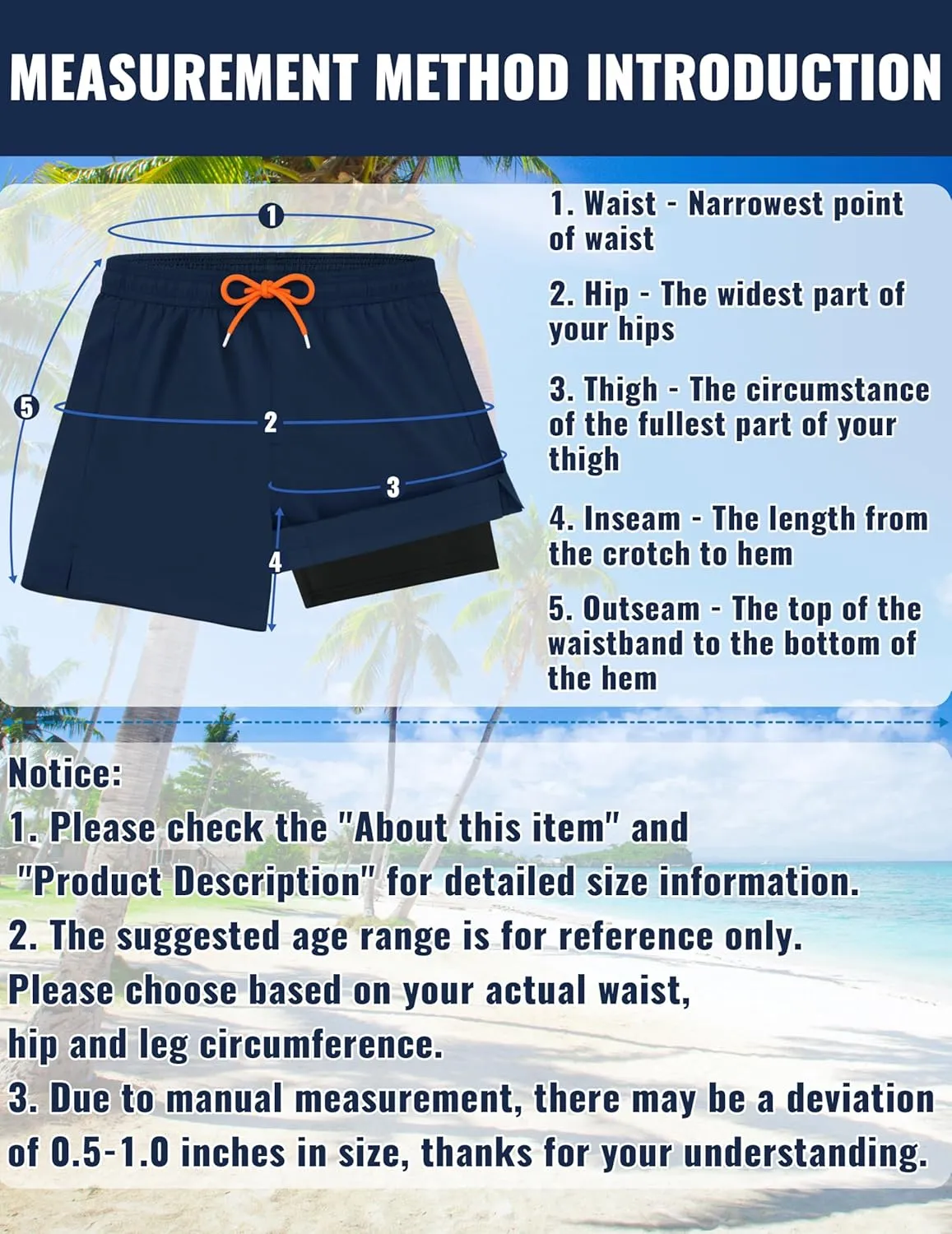 Sarfel Mens Swim Trunks 5 Inch Mens Bathing Suit with Compression Liner Men's Board Shorts Men's Swimwear Quick Dry Swimsuit