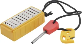 Smith's 50562 Pack Pal Tinder Maker with Fire Starter  Stainless Steel Grater Striker  Natural Tinder  Outdoor Survival Tool  Lightweight  Portable, Yellow