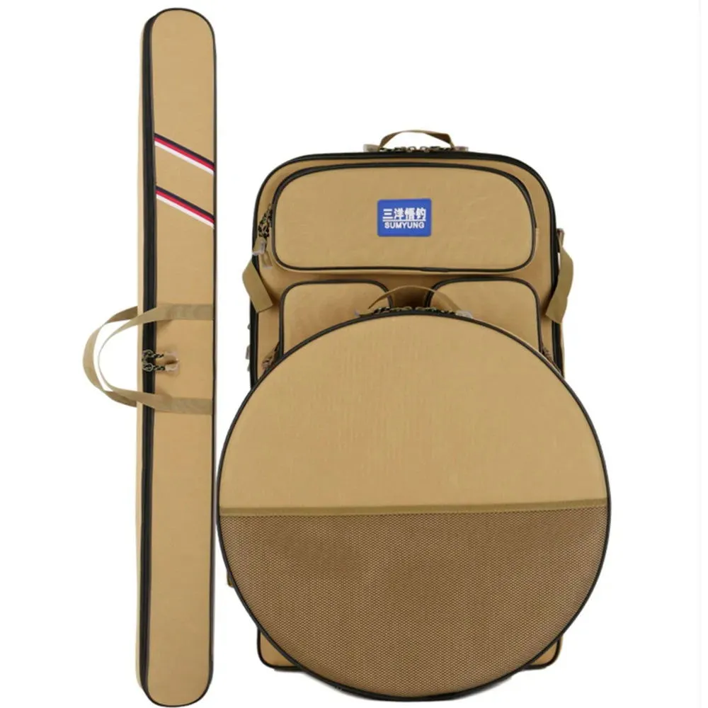 Waterproof Backpack Fishing Tackle Rod Bags Fish Protection Pack Travel Mountaineering Storage Toolkit 3 Piece Set Kit Handbag