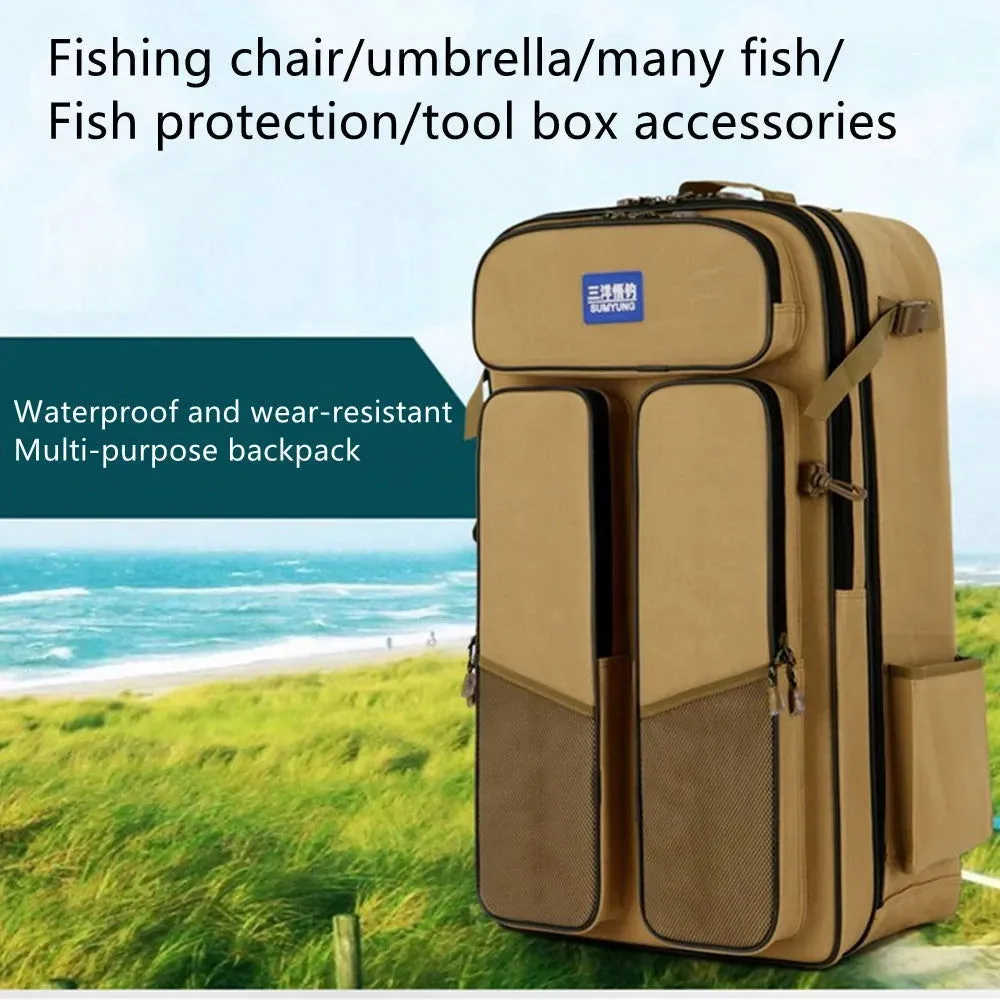 Waterproof Backpack Fishing Tackle Rod Bags Fish Protection Pack Travel Mountaineering Storage Toolkit 3 Piece Set Kit Handbag