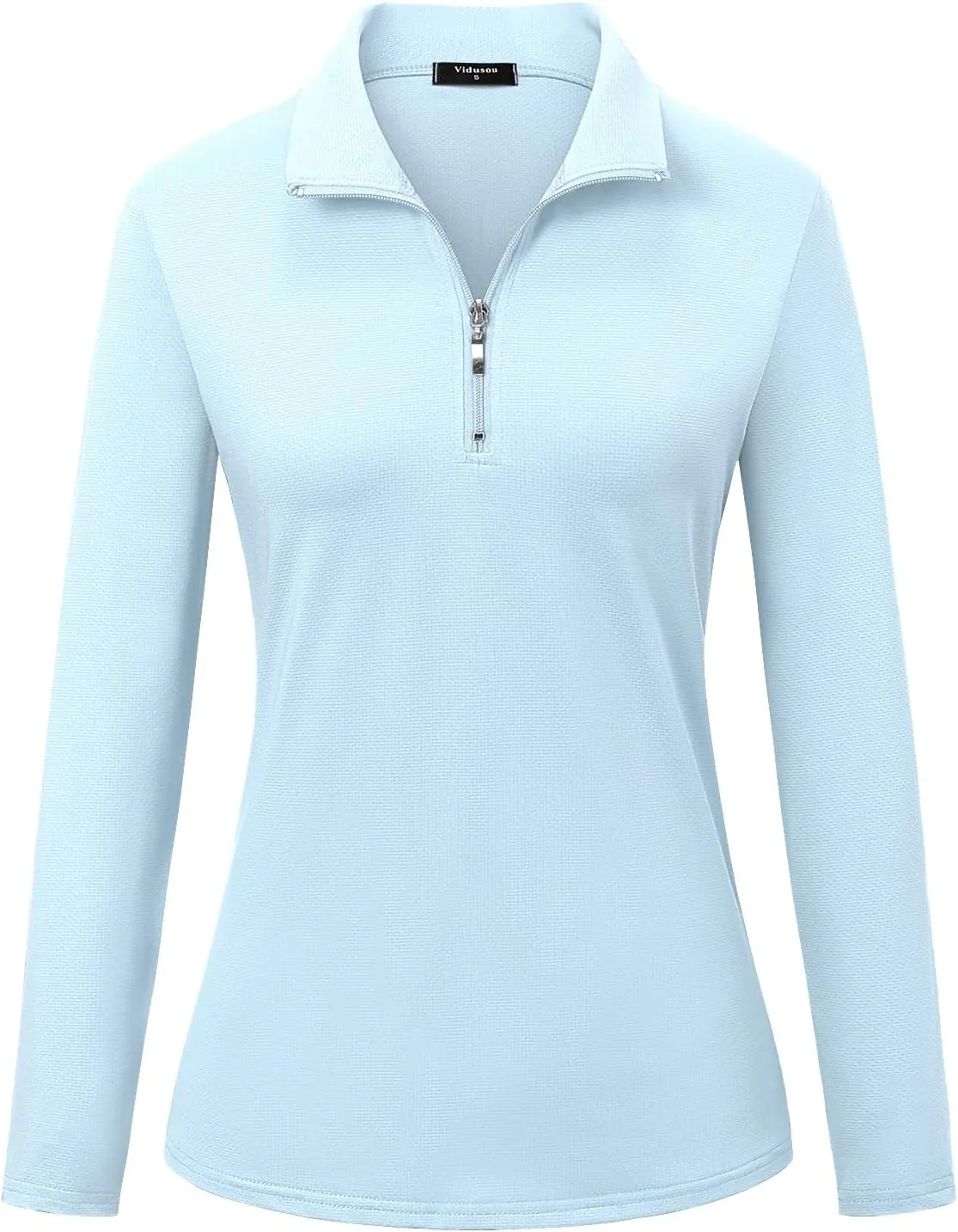 Womens Golf Shirts Long Sleeve Workout Tops Zip Up Tennis Polo Shirts